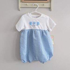 Blue and White Kids Romper